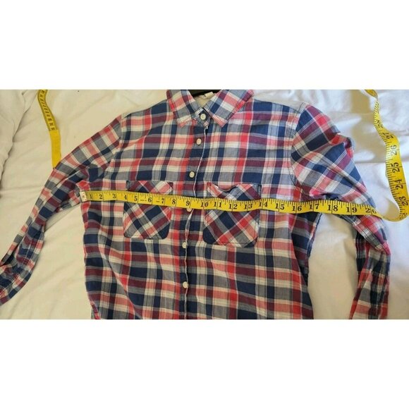 Aeropostale Plaid Button Down Long Sleeve XS Cowgirl Rodeo Rockabilly Country - Picture 7 of 9